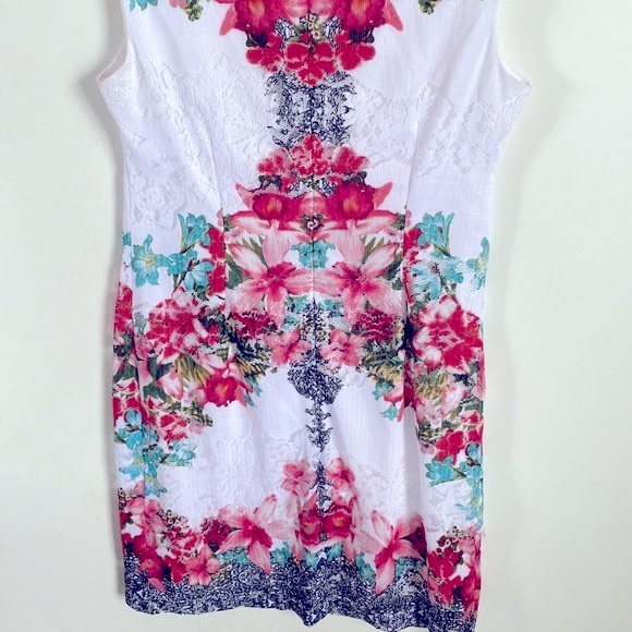 Sandra Darren Floral and Laced sheath midi dress, Size 10 - Picture 6 of 11